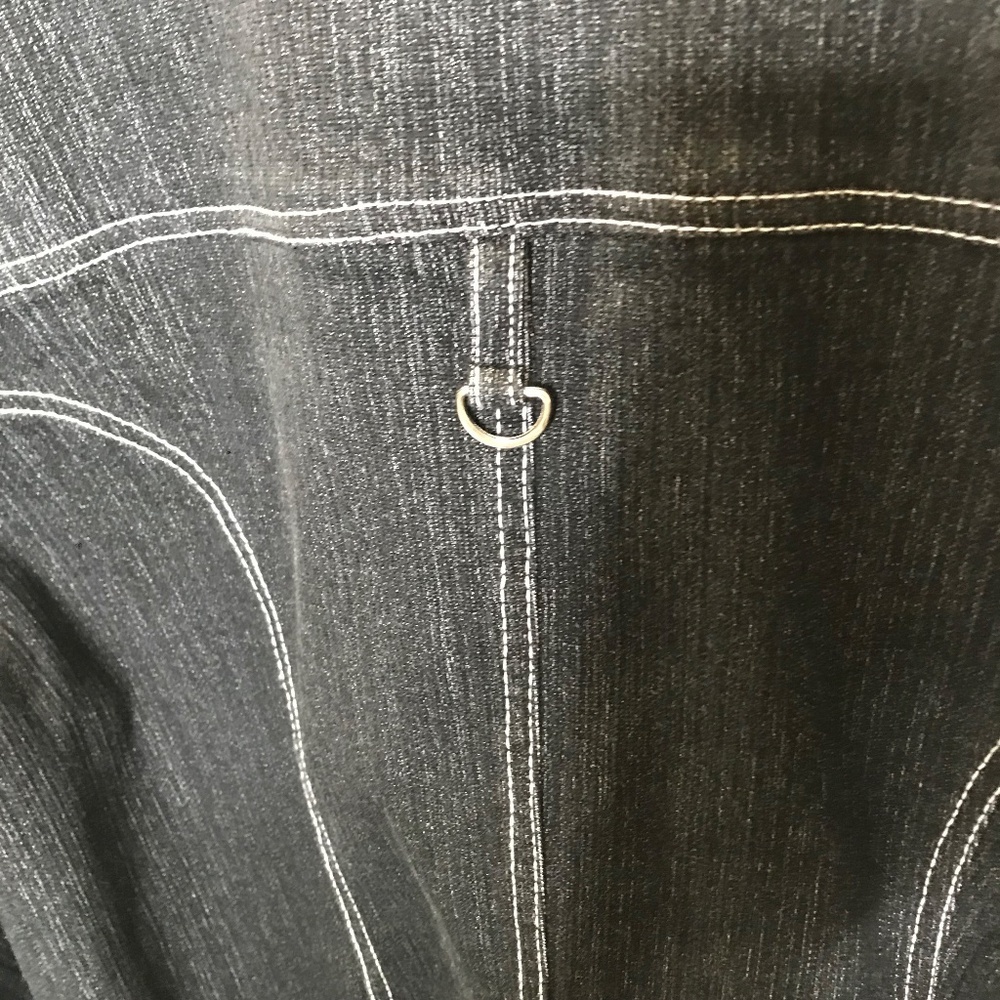 Dark Wash Denim Jacket with White Contrast Stitching - Picture 9 of 13